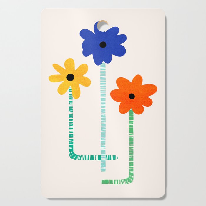 Lollipop Flowers Illustration Cutting Board Gallery Image 1