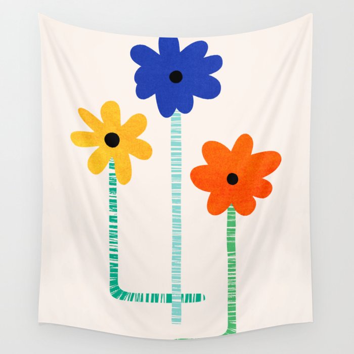 Lollipop Flowers Illustration Wall Tapestry Gallery Image 4