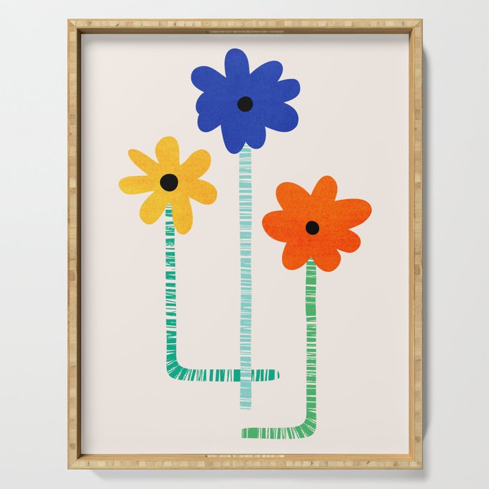 Lollipop Flowers Illustration Serving Tray Gallery Image 1