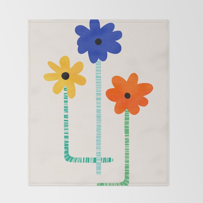 Lollipop Flowers Illustration Throw Blanket Gallery Image 2