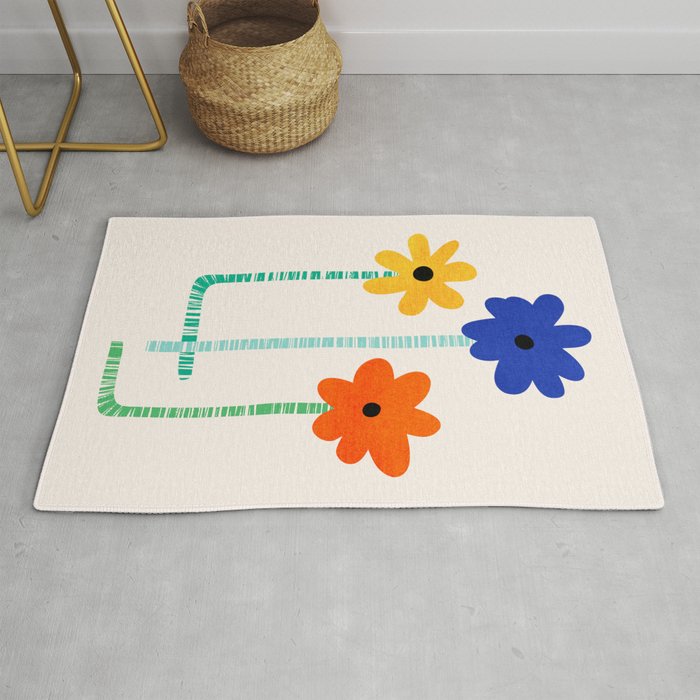 Lollipop Flowers Illustration Rug Gallery Image 1