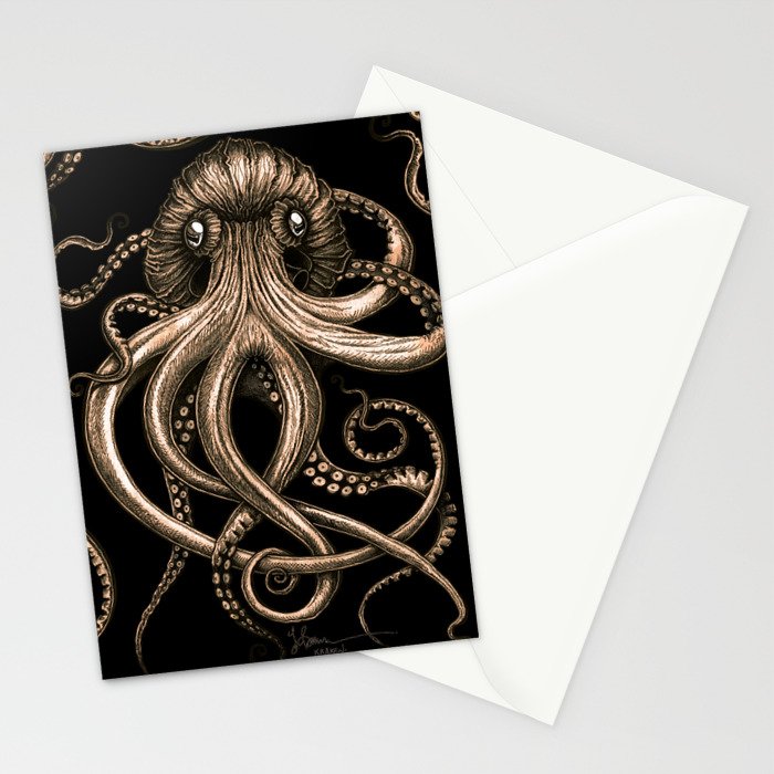 Bronze Kraken Stationery Card Gallery Image 2