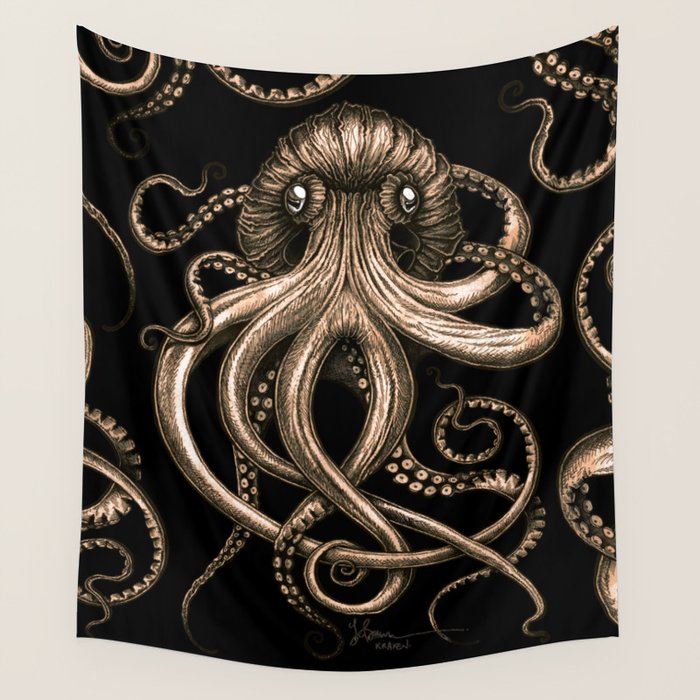 Bronze Kraken Wall Tapestry Gallery Image 4