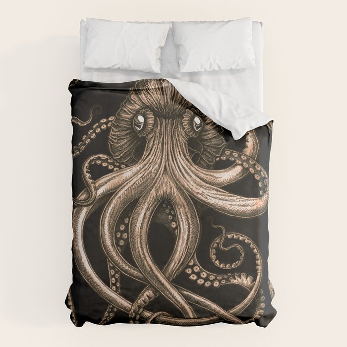Bronze Kraken Duvet Cover