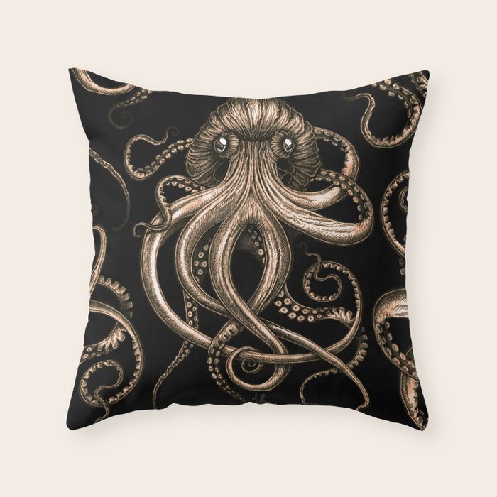 Bronze Kraken Throw Pillow Gallery Image 6
