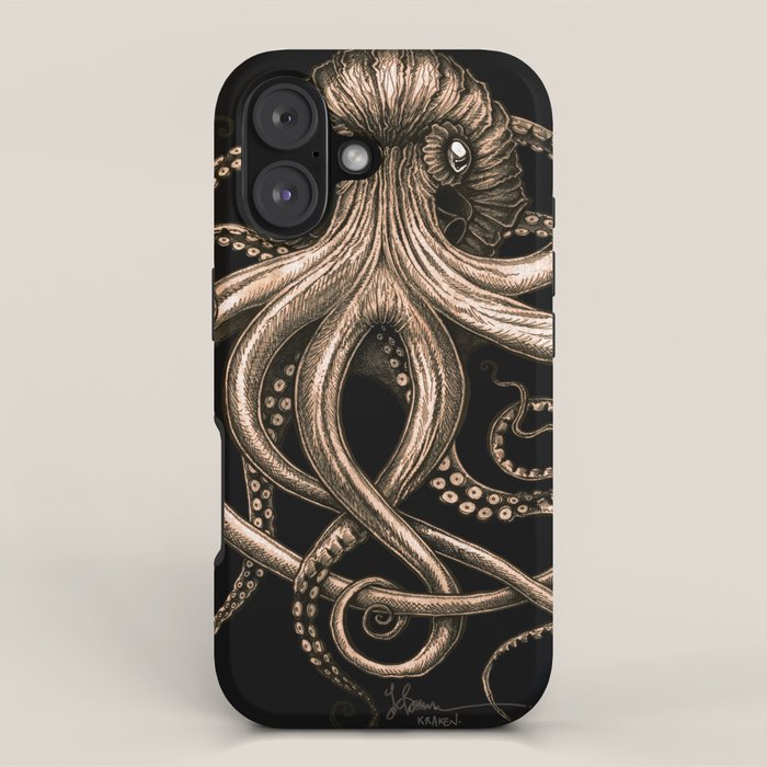 Bronze Kraken iPhone Case Gallery Image 1