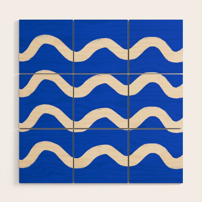 Sapphire Blue Ocean Waves Wood Wall Art Gallery Image 1
