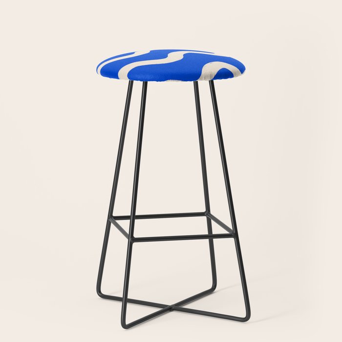 Sapphire Blue Ocean Waves Stool Gallery Image 1