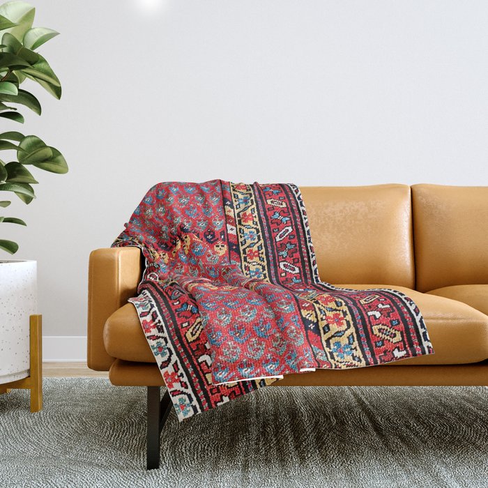 Kurdish Azerbaijan Northwest Persian Long Rug Print Throw Blanket Gallery Image 1