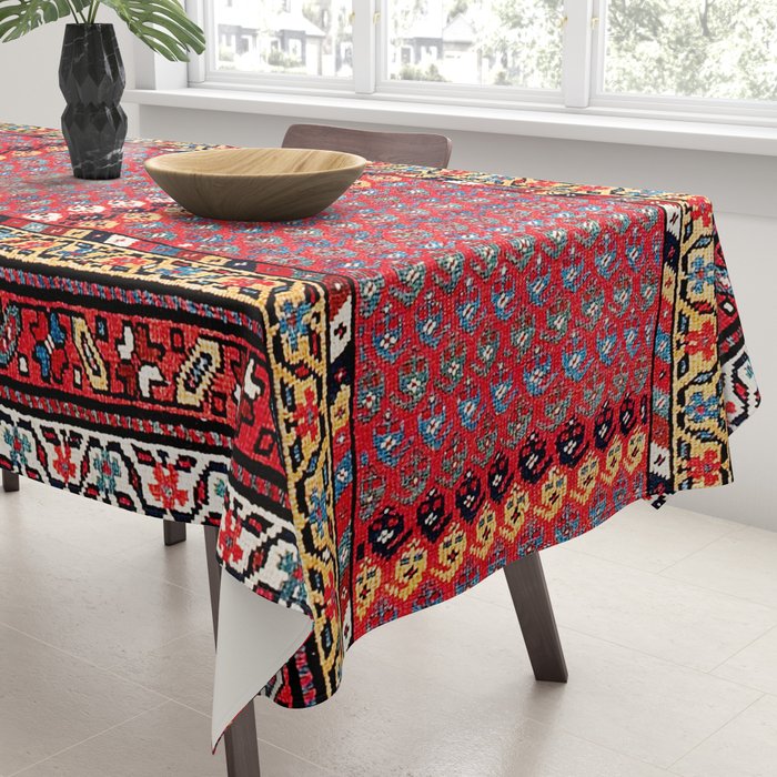 Kurdish Azerbaijan Northwest Persian Long Rug Print Tablecloth Gallery Image 3