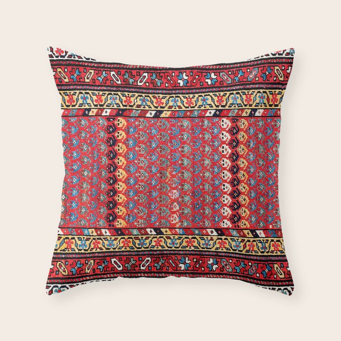 Kurdish Azerbaijan Northwest Persian Long Rug Print Throw Pillow Gallery Image 6