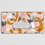 Foxes & Booms - Pink & Grey Desk Mat Gallery Image 1