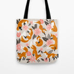 Foxes & Booms - Pink & Grey Tote Bag Gallery Image 1