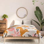 Foxes & Booms - Pink & Grey Comforter Gallery Image 3