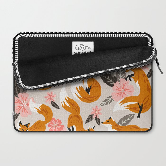 Foxes & Booms - Pink & Grey Laptop Sleeve Gallery Image 2