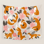 Foxes & Booms - Pink & Grey Wall Tapestry Gallery Image 4