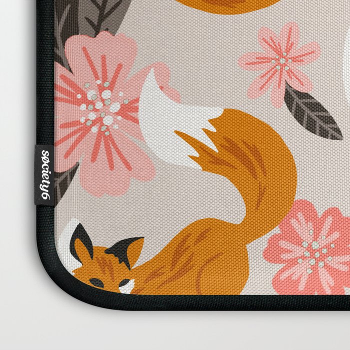Foxes & Booms - Pink & Grey Laptop Sleeve Gallery Image 3