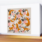 Foxes & Booms - Pink & Grey Wall Mural Gallery Image 2