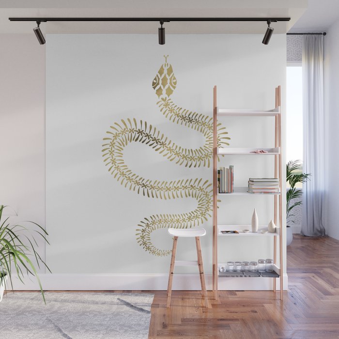 Snake Skeleton - Gold Wall Mural Gallery Image 1
