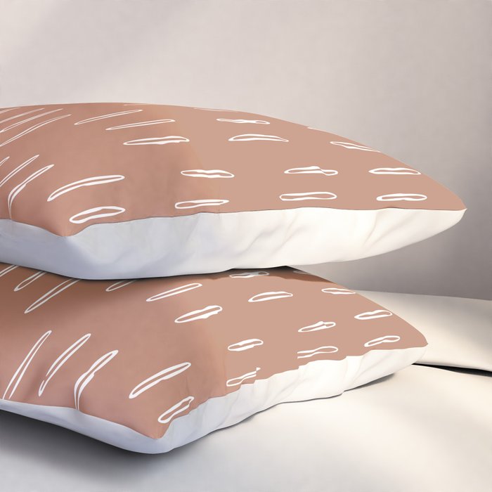 Boho Raindrops Abstract Pattern, Terracotta Pillow Sham Gallery Image 3