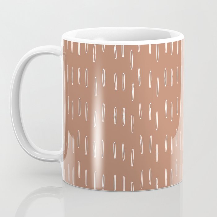 Boho Raindrops Abstract Pattern, Terracotta Coffee Mug Gallery Image 3