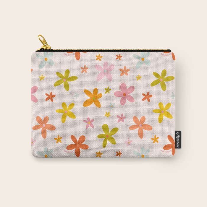 Rainbow Flower Print Carry All Pouch Gallery Image 1