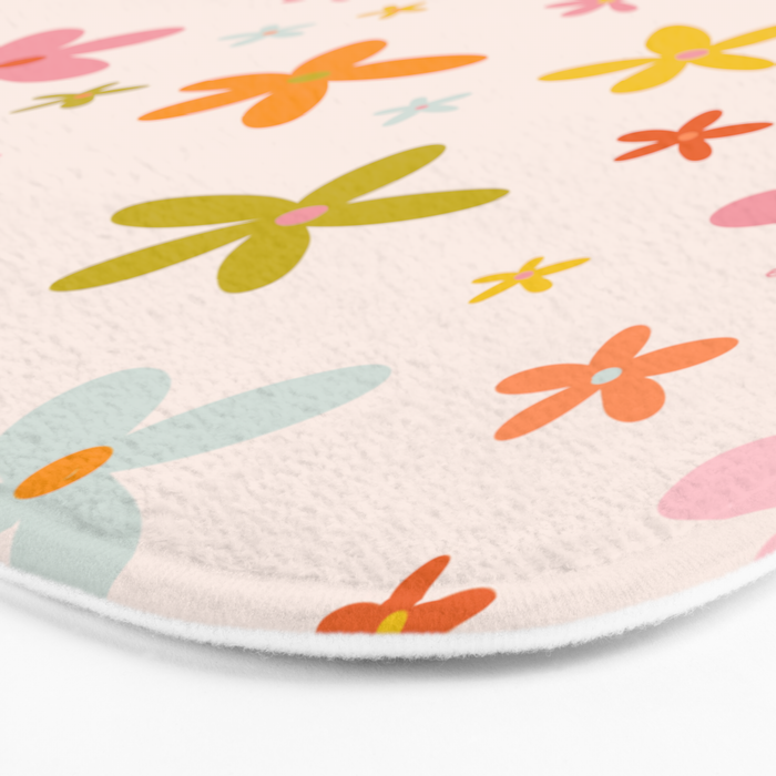 Rainbow Flower Print Bath Mat Gallery Image 3