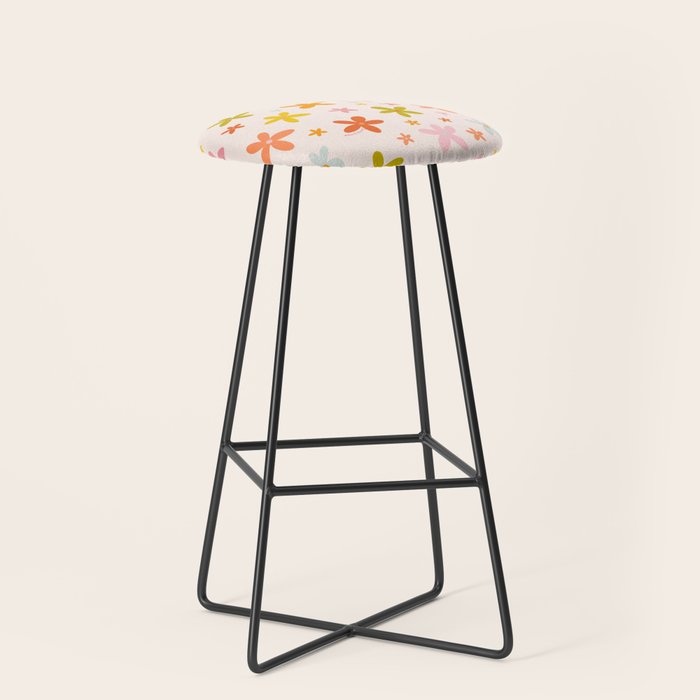Rainbow Flower Print Stool Gallery Image 1