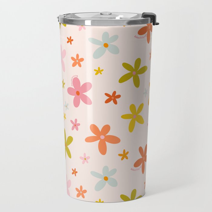 Rainbow Flower Print Travel Mug Gallery Image 2