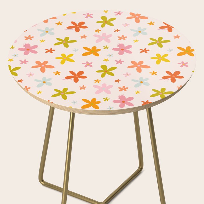Rainbow Flower Print Side Table Gallery Image 2