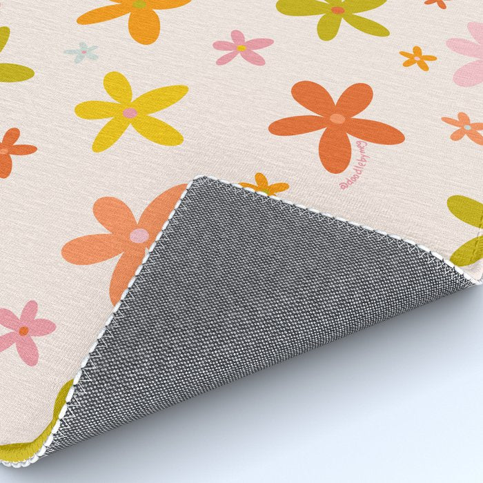 Rainbow Flower Print Rug Gallery Image 4