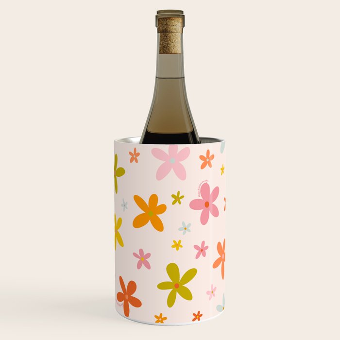 Rainbow Flower Print Wine Chiller Gallery Image 1