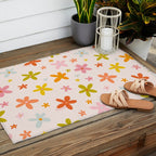 Rainbow Flower Print Outdoor Rug Gallery Image 2