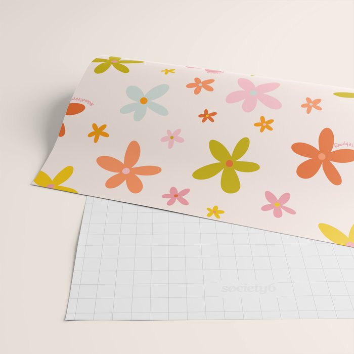 Rainbow Flower Print Wrapping Paper Gallery Image 2