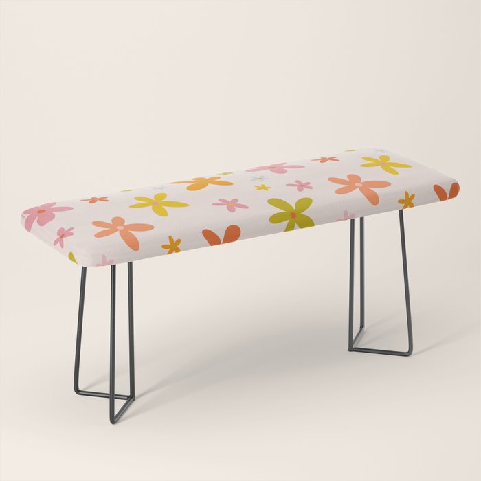Rainbow Flower Print Bench Gallery Image 1