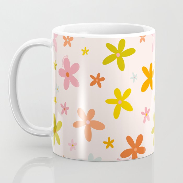 Rainbow Flower Print Coffee Mug Gallery Image 3