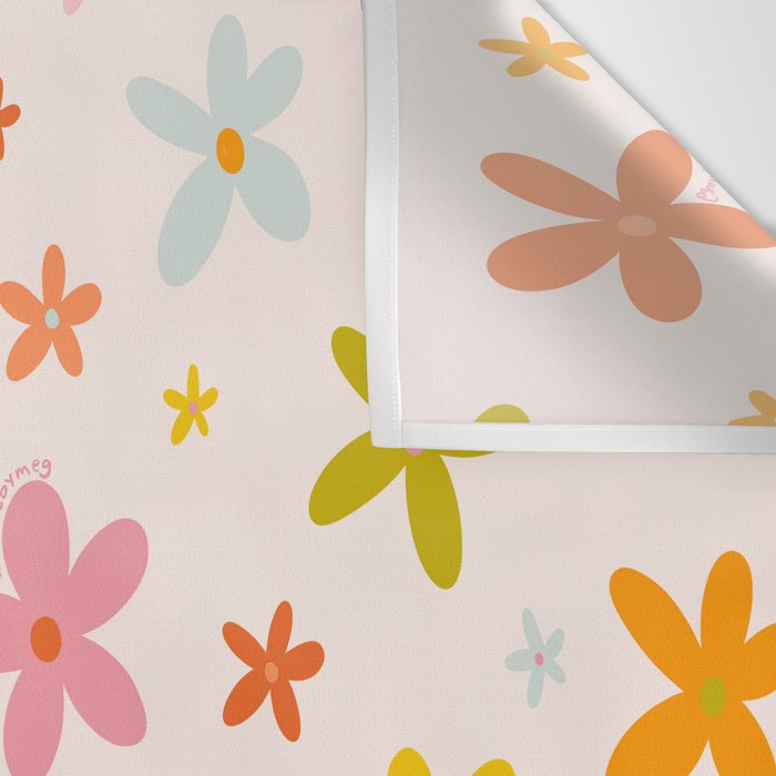 Rainbow Flower Print Wall Tapestry Gallery Image 3