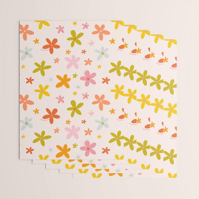 Rainbow Flower Print Wrapping Paper Gallery Image 3