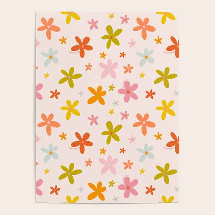 Rainbow Flower Print Poster Gallery Image 4