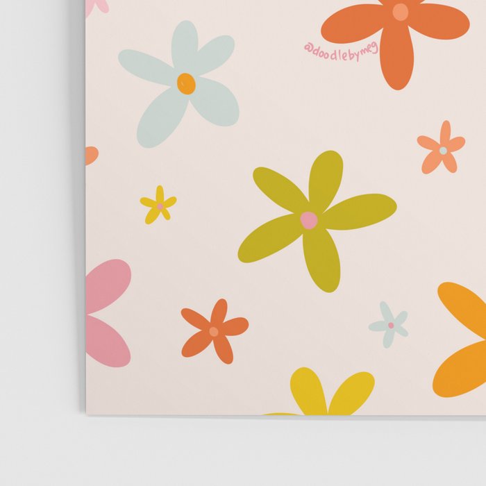 Rainbow Flower Print Poster Gallery Image 3