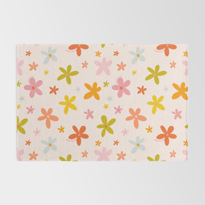 Rainbow Flower Print Rug Gallery Image 2