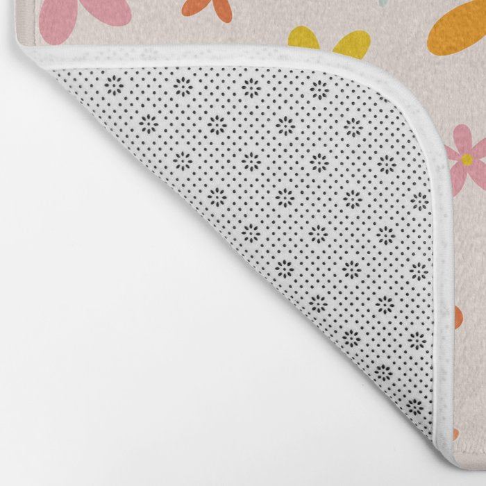 Rainbow Flower Print Bath Mat Gallery Image 2
