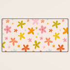 Rainbow Flower Print Desk Mat Gallery Image 3