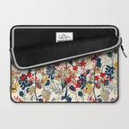 Wildflowers, Floral Prints, Red, Navy, Yellow Laptop Sleeve Gallery Image 2