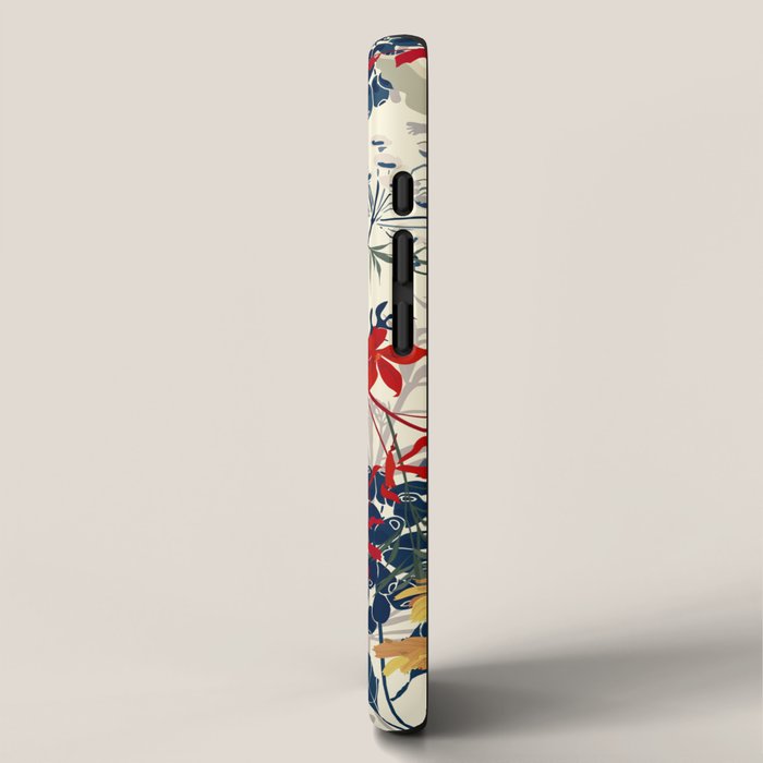 Wildflowers, Floral Prints, Red, Navy, Yellow iPhone Case Gallery Image 2