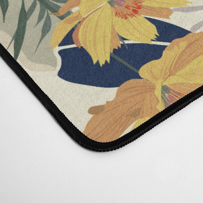 Wildflowers, Floral Prints, Red, Navy, Yellow Desk Mat Gallery Image 4