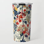 Wildflowers, Floral Prints, Red, Navy, Yellow Travel Mug Gallery Image 1