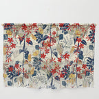 Wildflowers, Floral Prints, Red, Navy, Yellow Wall Hanging Gallery Image 1