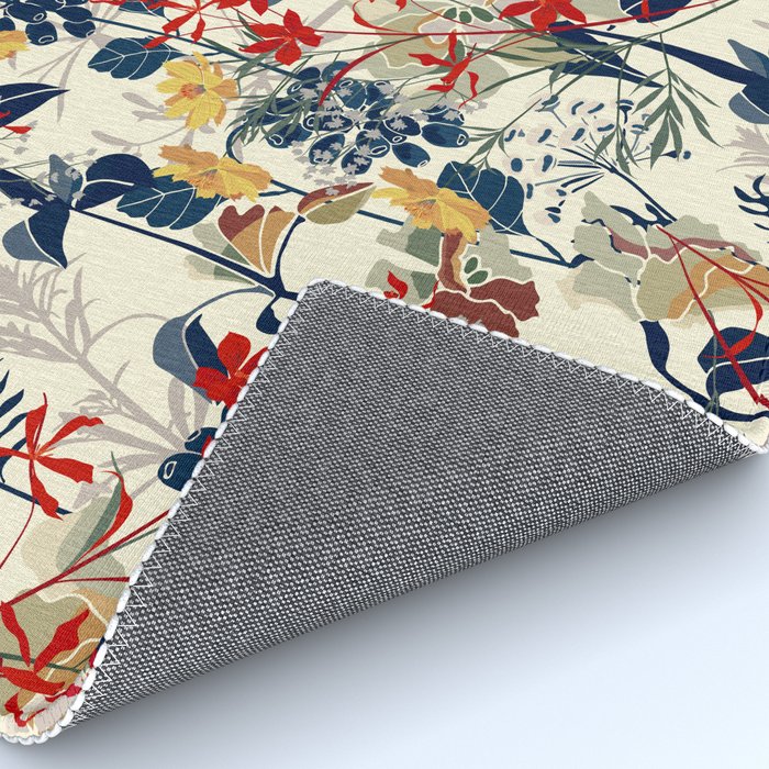 Wildflowers, Floral Prints, Red, Navy, Yellow Rug Gallery Image 4