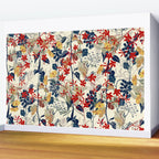 Wildflowers, Floral Prints, Red, Navy, Yellow Wall Mural Gallery Image 2
